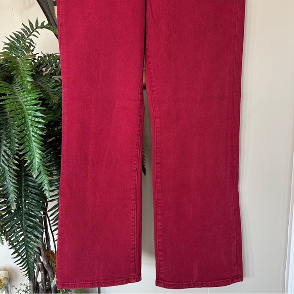 Brand New Risen High Rise Ankle Length Jeans Wine Red Fall Denim Cotton Stretch - Picture 6 of 16